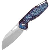 Kansept 1022B8 Model 6 Lightning Stonewash Knife Titanium Handles