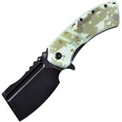 Kansept 1030B2 XL Korvid Black Stonewashed Linerlock Knife Jade Handles