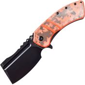 Kansept 1030B3 XL Korvid Black Stonewashed Linerlock Knife Orange Handles