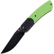 Kansept 2025B2 Reverie Black Stonewashed Linerlock Knife Green Handles