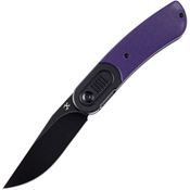 Kansept 2025B5 Reverie Black Stonewashed Linerlock Knife Purple Handles
