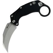 Reate 115 EXO-K Stonewashed Button Lock Knife Black Handles