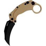 Reate 116 EXO-K Black Button Lock Knife Tan Handles