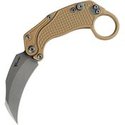 Reate 117 EXO-K Stonewashed Button Lock Knife Tan Handles