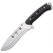 J&V Adventure 1200M Boel Satin Fixed Blade Knife Black Handles