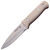 J&V Adventure 1202M9 Bushcraft Satin Fixed Blade Knife White Handles