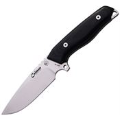 J&V Adventure 1372T Caiman Satin Fixed Blade Knife Black Handles