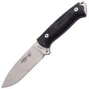 J&V Adventure 1412M Celtibero Bushcraft Satin Fixed Blade Knife Black Handles