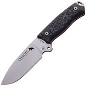 J&V Adventure 1336M Chacal Funda Satin Fixed Blade Knife Black Handles