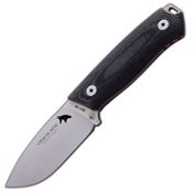 J&V Adventure 1385M Chacal Mini Satin Fixed Blade Knife Black Handles