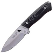 J&V Adventure 1384M Chacal Neck Satin Fixed Blade Knife Black Handles