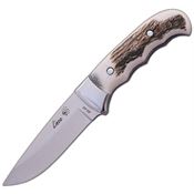 J&V Adventure 3113CI Lince Satin Fixed Blade Knife Deer Stag Handles