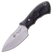 J&V Adventure 1339T TINY Satin Fixed Blade Knife Black Handles