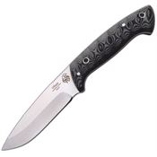 J&V Adventure 1174M Villano Satin Fixed Blade Knife Black Handles