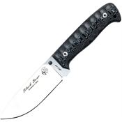 J&V Adventure 1501MN Bear Satin Fixed Blade Knife Black Handles