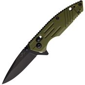 Bear & Son MC900OD7B MC900OD7B Slide Lock Black Knife OD Green Handles