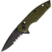 Bear & Son MC900OD7BSR MC900OD7BSR Slide Lock Black Knife OD Green Handles