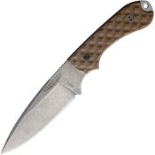 Bradford 32FE004A Guardian 3.2 Textured Stonewash Fixed Blade Knife Coyote Brown Handles