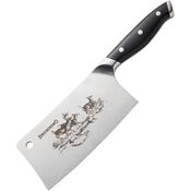 Browning 0319B Large Engraved Cleaver Fixed Blade Knife Black Handles