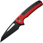 Civivi 22025B1 Sentinel Strike Button Lock Black Knife Red Handles