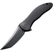 Civivi 21018B1 Synergy4 Black Stonewashed Tanto Knife Black Handles