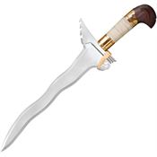 Cold Steel SWKRISDAG Kris Dagger Satin Fixed Blade Knife Brass Handles