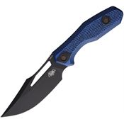 Dark Pines 004 WidowMaker 3.5 V2 Stonewash Fixed Blade Knife Blue/Black Handles