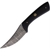 FH 1518 Damascus Fixed Blade Knife Black Handles
