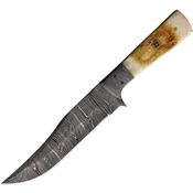 FH 1352 Damascus Clip Point Fixed Blade Knife Natural Bone Handles