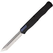 Heretic 0192BCFBLU Auto Cleric II OTF CF/Blue Serrated Stonewash Knife Carbon Handles