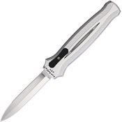 Piranha P20S Auto Rated-X OTF Mirror Knife Silver Handles