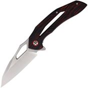 Rough Rider 030 Satin Linerlock Knife Black/Red Handles