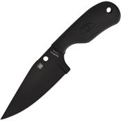 Spyderco FB48PBBK Subway Bowie Black Fixed Blade Knife Black Handles