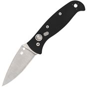 Spyderco 165GP2 Auto Autonomy Button Lock Satin Knife Black Handles