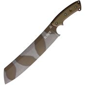 TOPS ELCH03CAMO El Chete Midnight Bronze Camo Fixed Blade Knife Green Canvas Handles