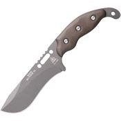 TOPS WDRXL02 Wind Runner Gray Tungsten Fixed Blade Knife Green Handles