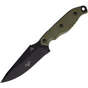 V NIVES VFB25GPBGR Trailblazer Black Fixed Blade Knife Green Handles