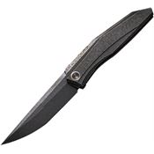 We 220334 Cybernetic Etched Black Stonewash Knife Black Handles