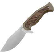 Fox 106TIZW Eastwood Tiger Ziricote Satin Fixed Blade Knife Bronze Handles