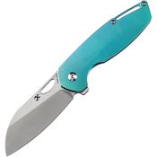 Kansept 1022B7 Model 6 Framelock Knife Green Orange Peel Handles