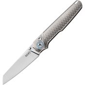 MKM-Maniago MIT Miura Button Lock Knife Gray Titanium Handles