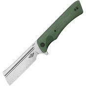 Olight FREEZE3DODG Freeze 3 Damascus Linerlock Knife OD Green Handles