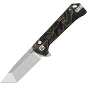 QSP 148F1 Grebe T Button Stonewash Knife Noble Raffir Handles
