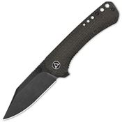 QSP 145A2 Kestrel Black Linerlock Knife Brown Handles