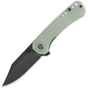 QSP 145B2 Kestrel Black Linerlock Knife Jade Handles