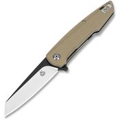 QSP 108A Phoenix Black Linerlock Knife Sand Handles