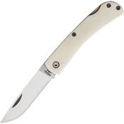 Bear & Son WSB37L Small Lockback Knife White Smooth Bone Handles