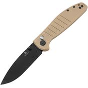 Bestech MK04E Bestechman Goodboy Buttonlock Black Knife Khaki Handles