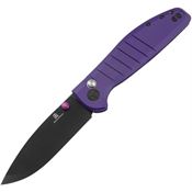 Bestech MK04F Bestechman Goodboy Buttonlock Black Knife Purple Handles