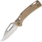 BlackFire OGK002TNB Pivot Lock Satin Clip Point Folding Knife Tan Handles